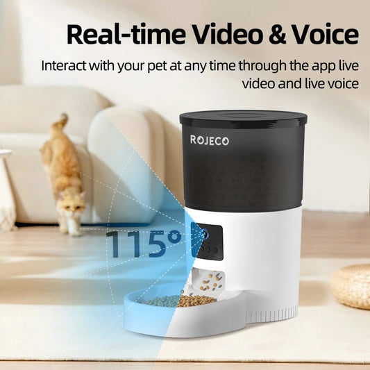 Smart Automatic Pet Feeder Cat Dog Video Recorder Remote Control Cat Dog