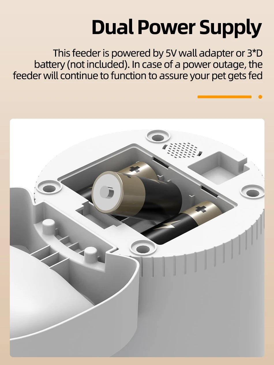 Automatic Cat Feeder 3L with HD Camera, 2-Way Talk, App Scheduling & 10-Second Meal Call