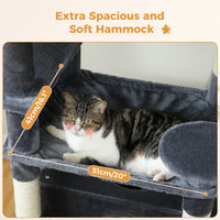 Large Indoor Cat Tree 184cm, 8-Level with Sisal, Hammock & Condo