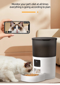 Automatic Cat Feeder 3L with HD Camera, 2-Way Talk, App Scheduling & 10-Second Meal Call