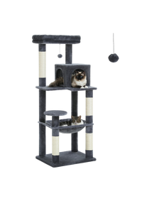Indoor Cat Tree 56", 5-Level with Sisal Posts, Hammock, Condo & Top Perch