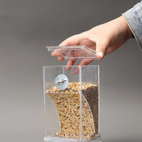 Bird Feeder for Cages 7.3", No-Mess Acrylic Seed Hopper with Husk Tray