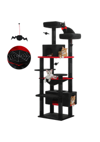 Large Indoor Cat Tree 72", 8-Level with Sisal, Hammock & Condo