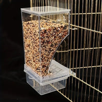 Bird Feeder for Cages 7.3", No-Mess Acrylic Seed Hopper with Husk Tray