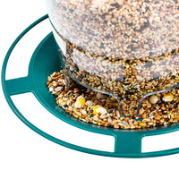 Bird Feeder 6.5", Hanging Seed Dispenser with Weatherproof Roof, Clear Reservoir & Wide Perch Ring