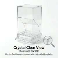 Bird Feeder for Cages 7.3", No-Mess Acrylic Seed Hopper with Husk Tray