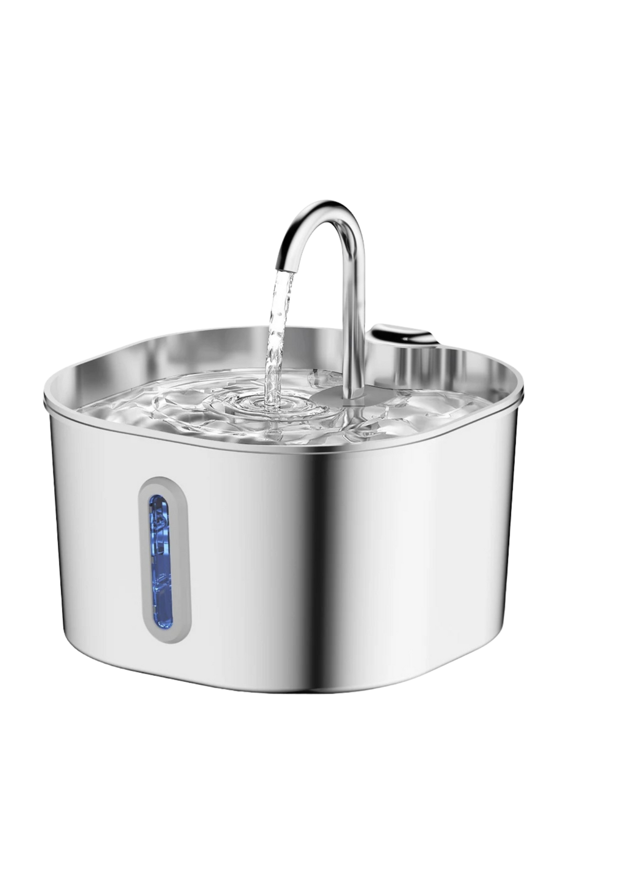 Cat Water Fountain 2.2L, Stainless Steel with Motion Sensor, 30dB Quiet Pump & Water Level Window