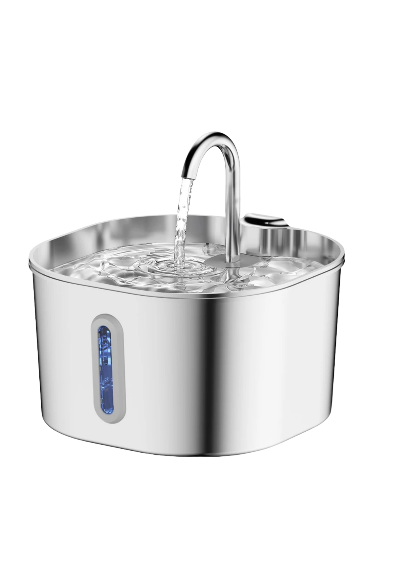 Cat Water Fountain 2.2L, Stainless Steel with Motion Sensor, 30dB Quiet Pump & Water Level Window
