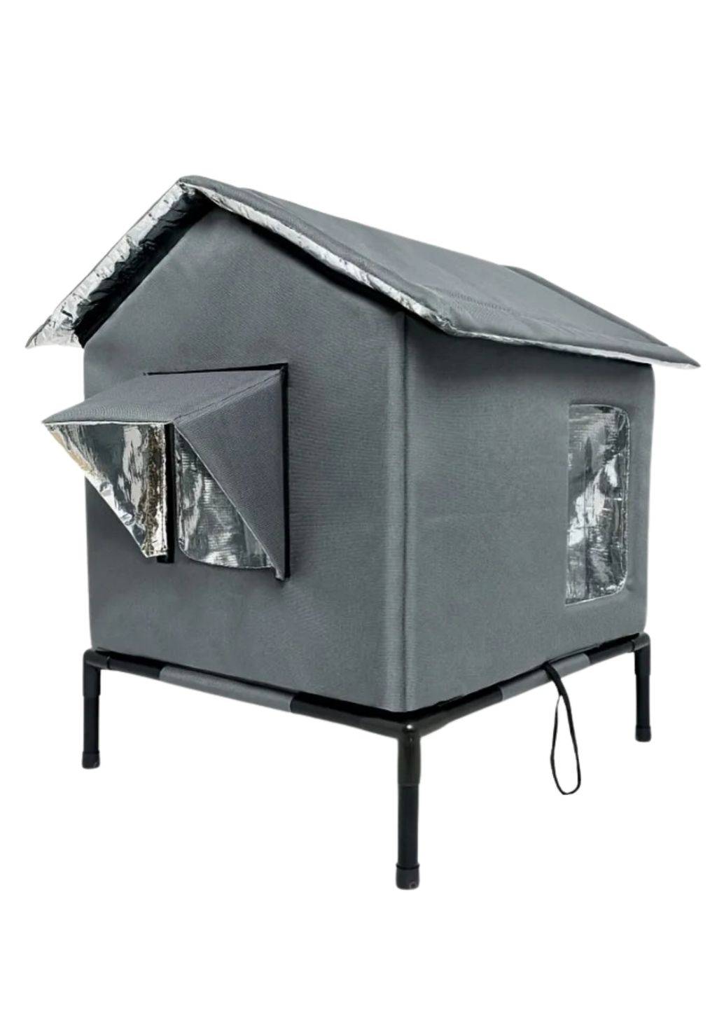 Insulated Cat House 22", Waterproof Oxford Tent with Thermal Lining & Elevated Stand