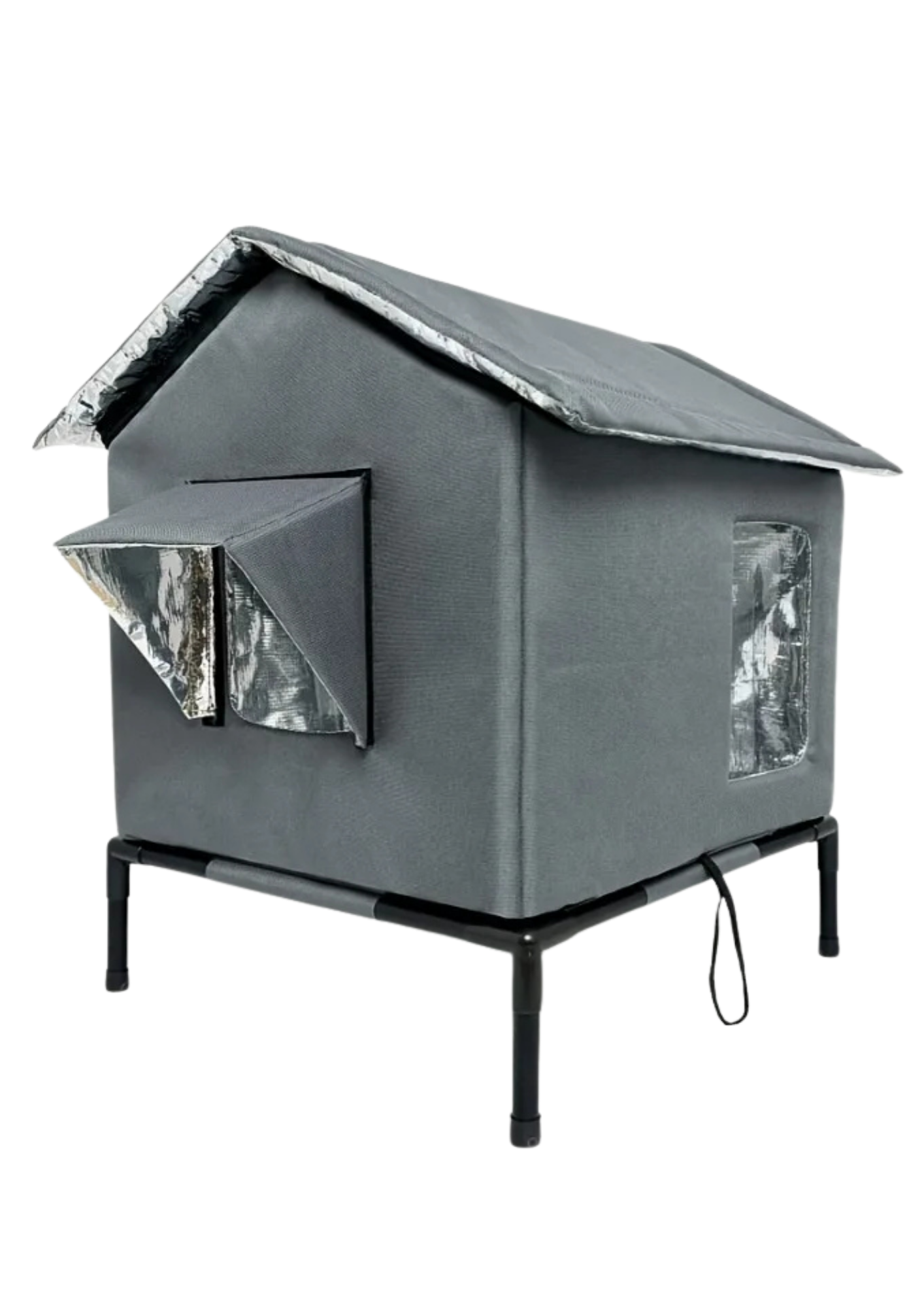 Insulated Cat House 22", Waterproof Oxford Tent with Thermal Lining & Elevated Stand