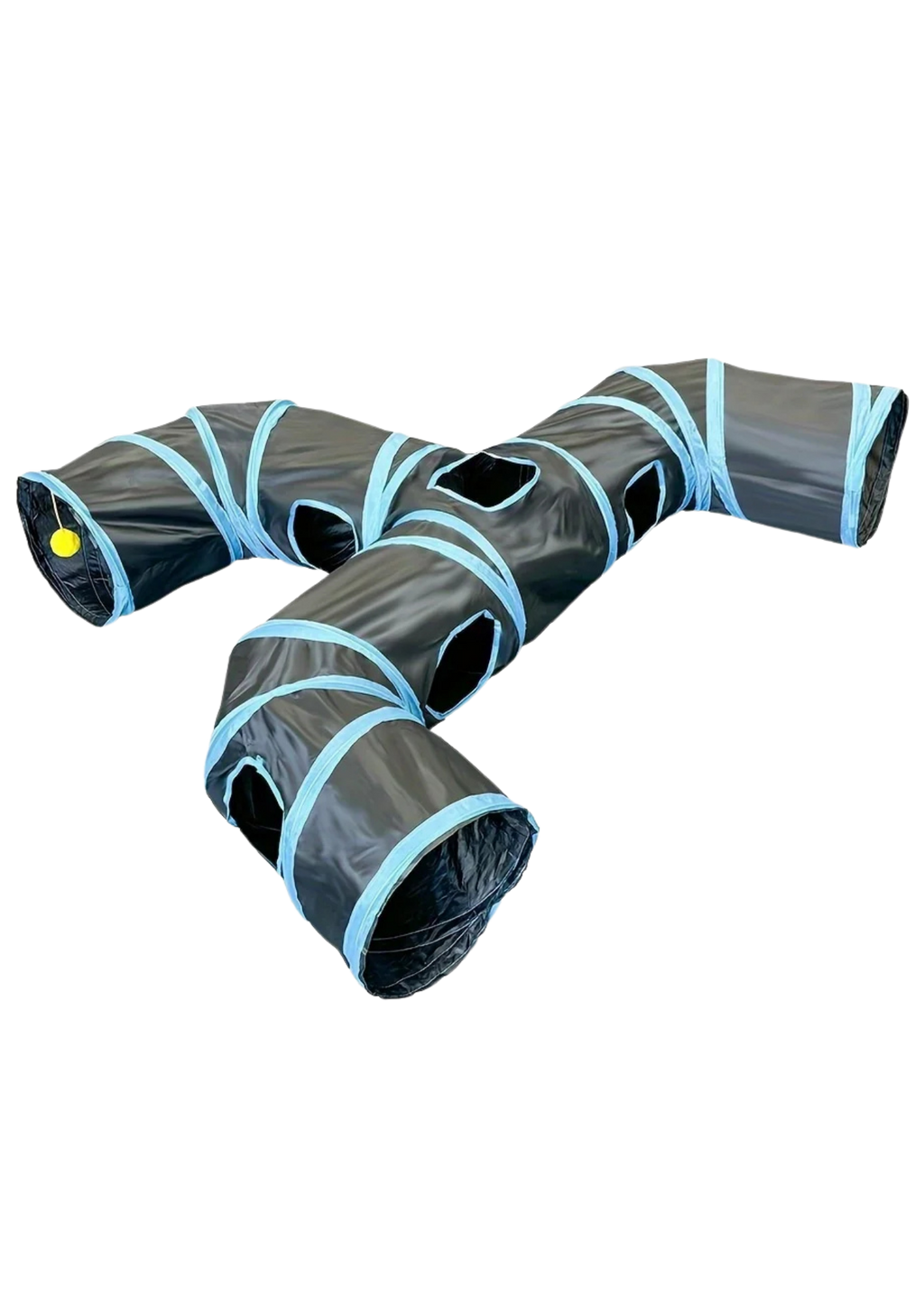 Cat Tunnel 3-Way, 51.2" with Peek Holes & Dangling Toy