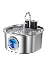 Cat Water Fountain 3.2L, Cordless Rechargeable Stainless Steel with Motion Sensor & 3 Water Modes