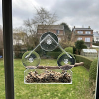 Bird Feeder for Windows 5.9", Clear Acrylic House with 3 Strong Suction Cups