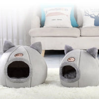 Cat House Cave Bed 13"–16", Cozy Enclosed Design with Removable Plush Cushion