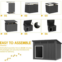 Dog House 43", Weatherproof Resin with Gas-Strut Opening Roof & Louvered Vents