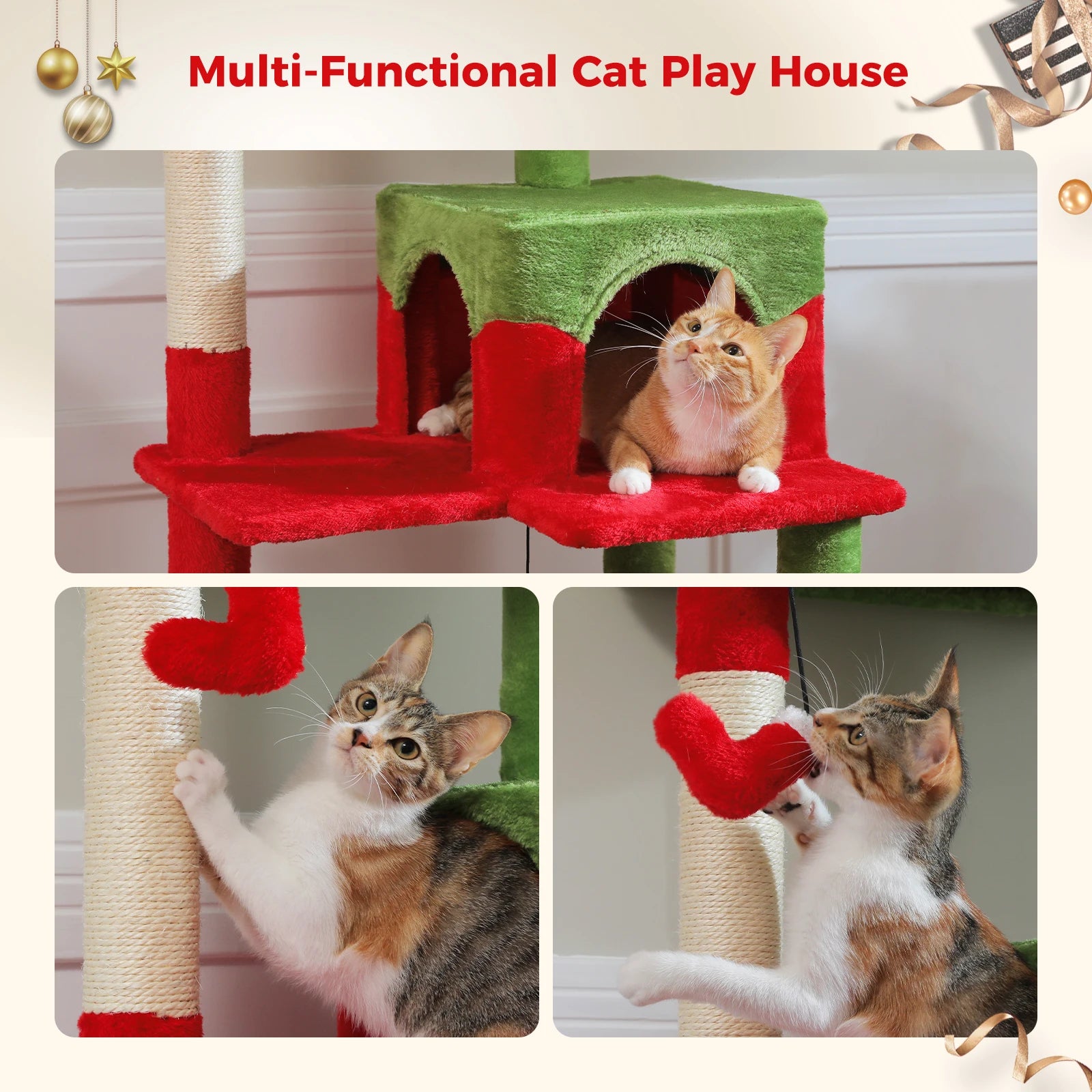 Cat Tree 143cm, 5-Level with Sisal Posts, Hammock, Condo & Top Perch