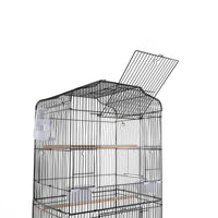 Bird Cage 54", Slim Steel Flight Cage for Cockatiels & Small Parrots with Lockable Door, Rolling Stand & Storage Shelf