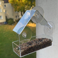 Bird Feeder for Windows 5.9", Clear Acrylic House with 3 Strong Suction Cups