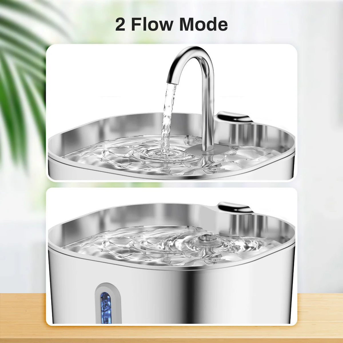 Cat Water Fountain 2.2L, Stainless Steel with Motion Sensor, 30dB Quiet Pump & Water Level Window