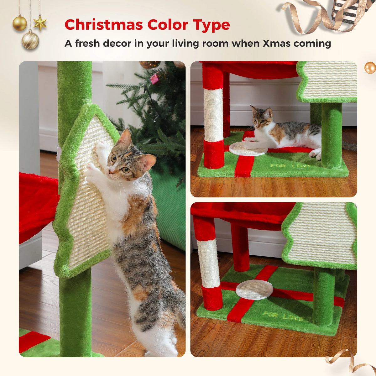 Cat Tree 143cm, 5-Level with Sisal Posts, Hammock, Condo & Top Perch