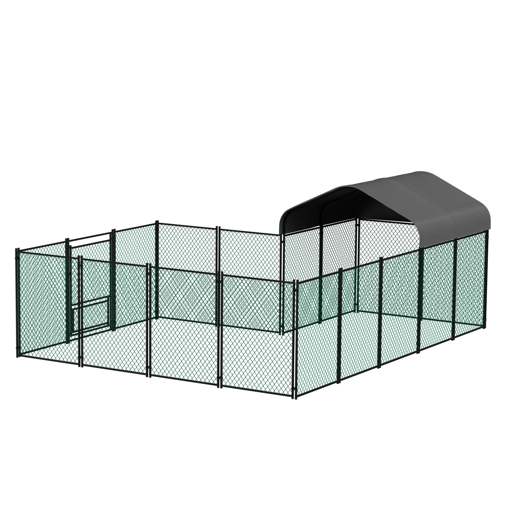 Walk-In Chicken Coop Run 12.9 × 10.2 ft, Galvanized Steel Pen with Waterproof Cover, Lockable Door & Ground Stakes