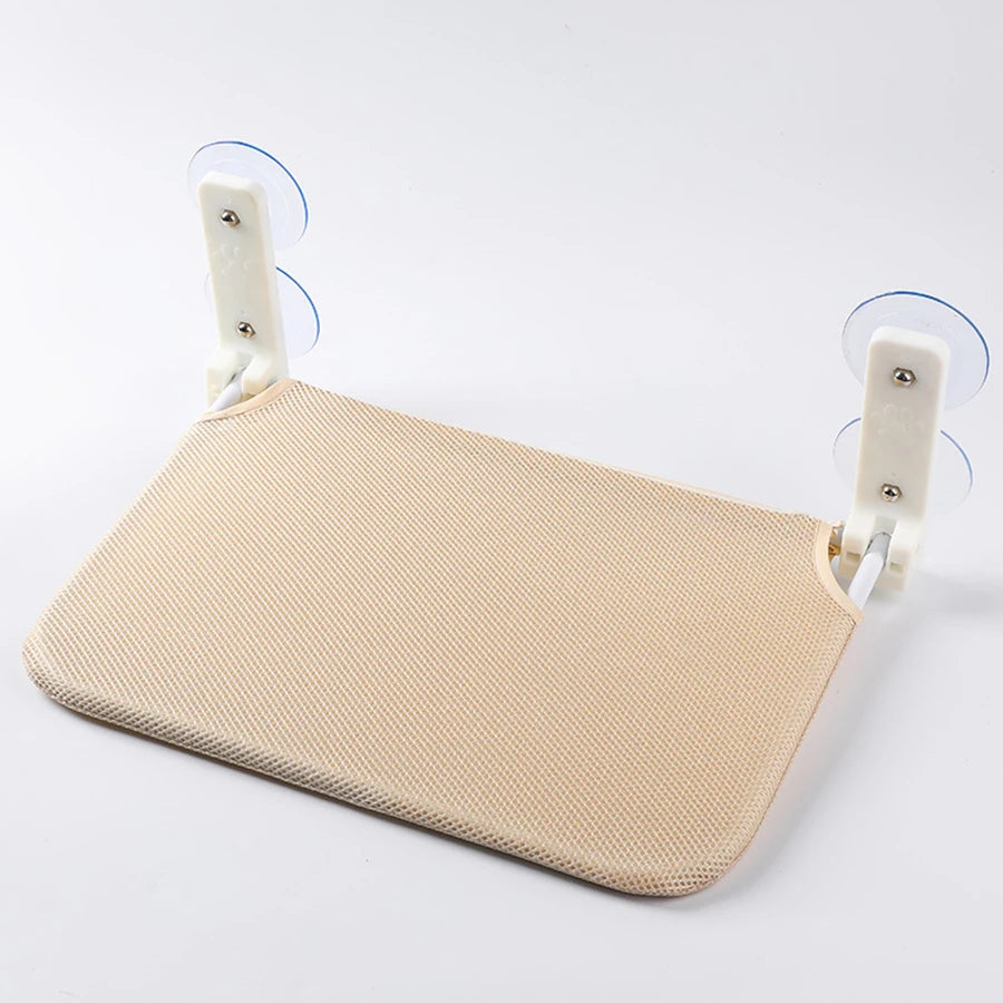 Cat Window Perch 17.7" x 11.8", Foldable with 4 Suction Cups & Breathable Mesh