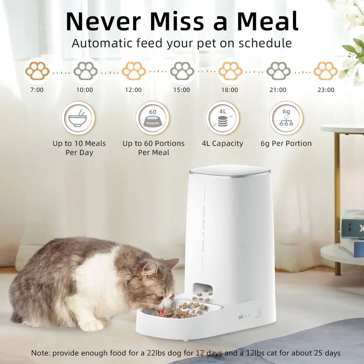 Smart WiFi Automatic Cat & Dog Feeder — Remote Control & Scheduled Meals