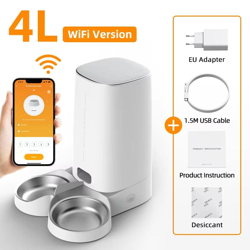 Smart WiFi Automatic Cat & Dog Feeder — Remote Control & Scheduled Meals
