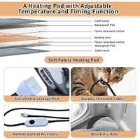 Heated Cat House 27", Weatherproof with Adjustable Heating Pad, Escape Door & Curtains