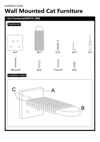 Cat Wall Shelves Corner Set, 12.4" Curved Perch with 3 Steps & Hammock