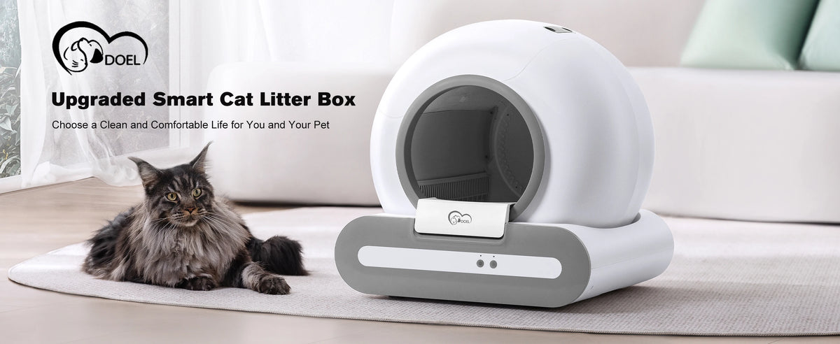 Automatic Litter Box 65L, Self-Cleaning Enclosed Drum with App Control & Low Entry