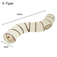 Cat Tunnel 26"–49", Collapsible in 4 Shapes with Peek Holes & Dangling Ball
