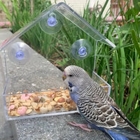 Bird Feeder for Windows 5.9", Clear Acrylic House with 3 Strong Suction Cups