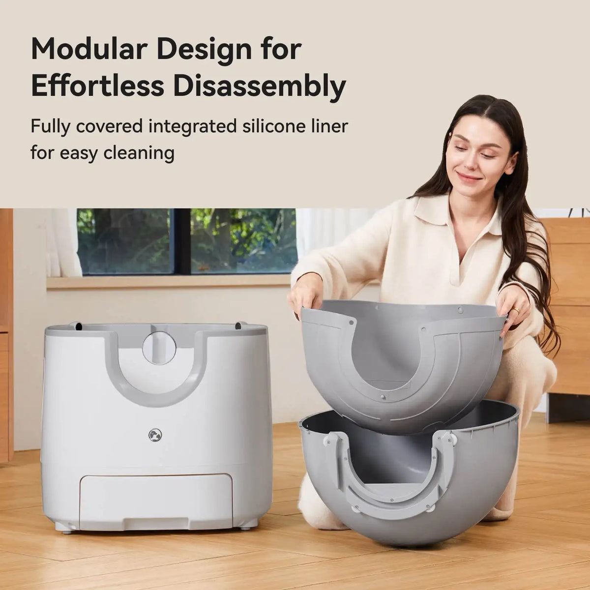 Automatic Litter Box 11L, Self-Cleaning Open-Top with Safety Sensors & Quiet 40dB Motor