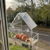 Bird Feeder for Windows 5.9", Clear Acrylic House with 3 Strong Suction Cups