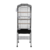 Bird Cage 54", Slim Steel Flight Cage for Cockatiels & Small Parrots with Lockable Door, Rolling Stand & Storage Shelf