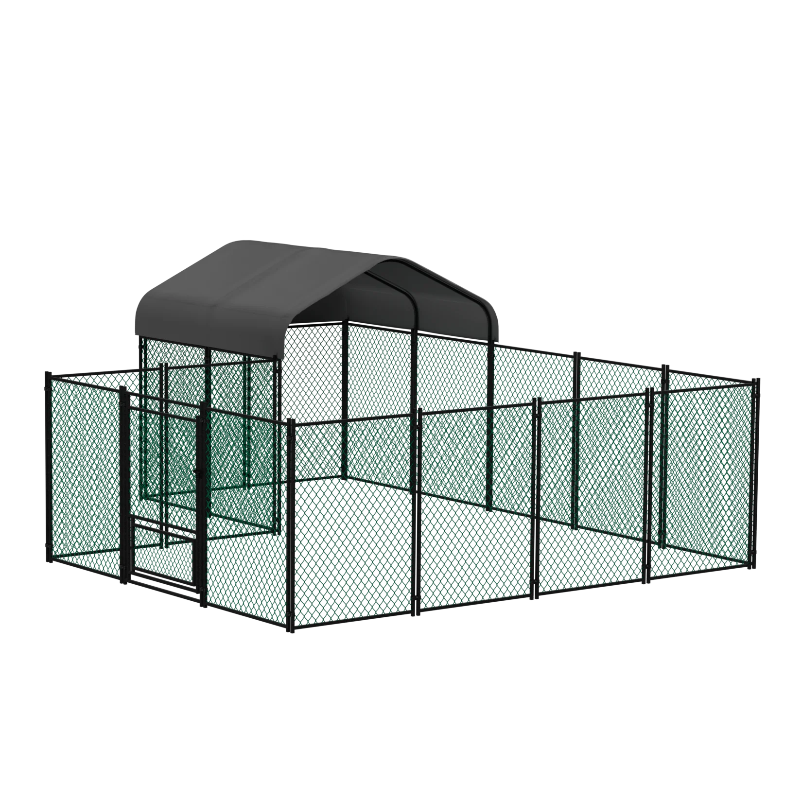Walk-In Chicken Coop Run 12.9 × 10.2 ft, Galvanized Steel Pen with Waterproof Cover, Lockable Door & Ground Stakes