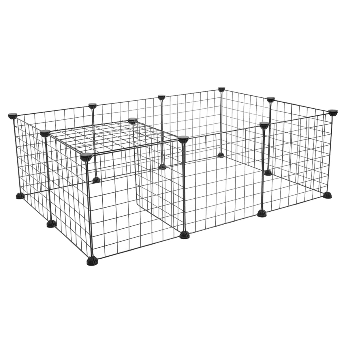 Small Animal Playpen 56" × 28", 14" Metal Wire Panels, Portable & Reconfigurable — Indoor Yard Fence for Rabbits & Guinea Pigs