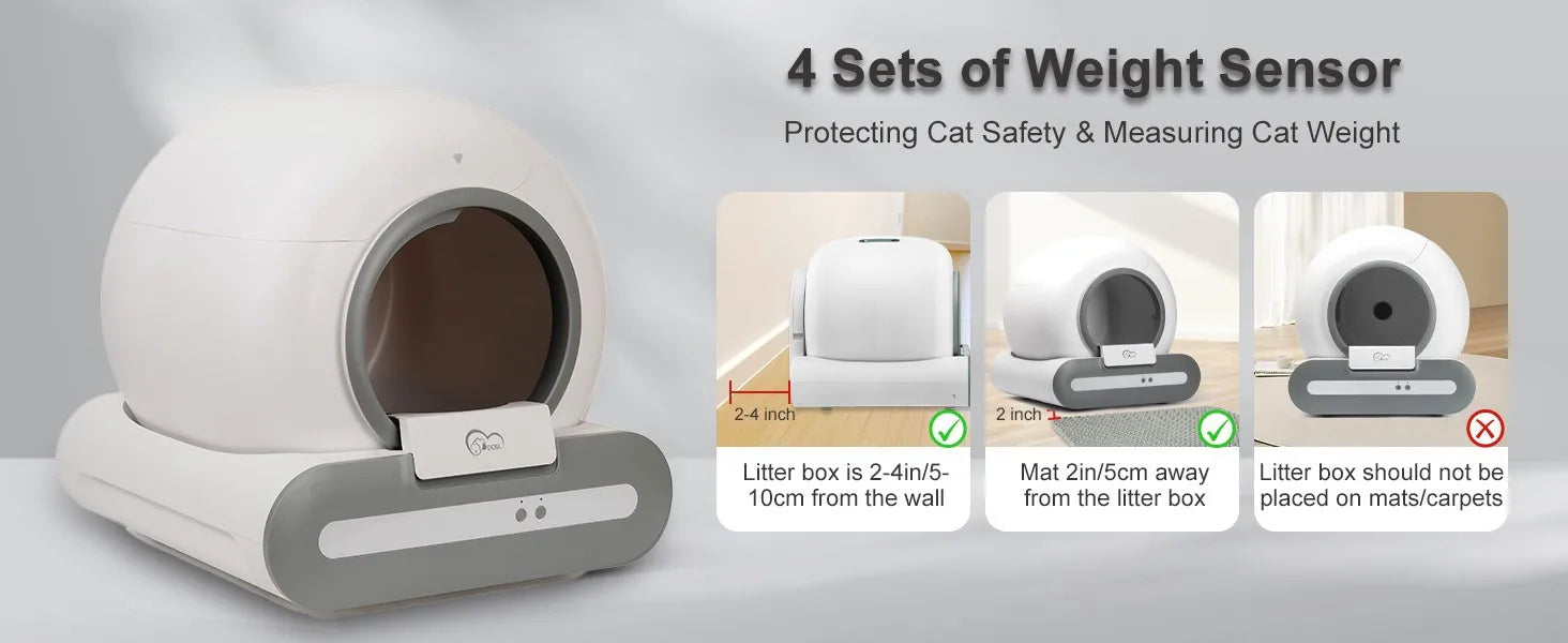 Automatic Litter Box 65L, Self-Cleaning Enclosed Drum with App Control & Low Entry