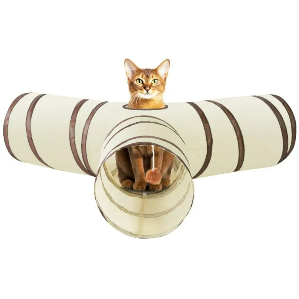 Cat Tunnel 26"–49", Collapsible in 4 Shapes with Peek Holes & Dangling Ball