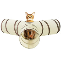 Cat Tunnel 26"–49", Collapsible in 4 Shapes with Peek Holes & Dangling Ball