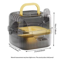 Portable Hamster Travel Carrier 8", Lightweight Breathable Carry Box with Handle & Water Bottle