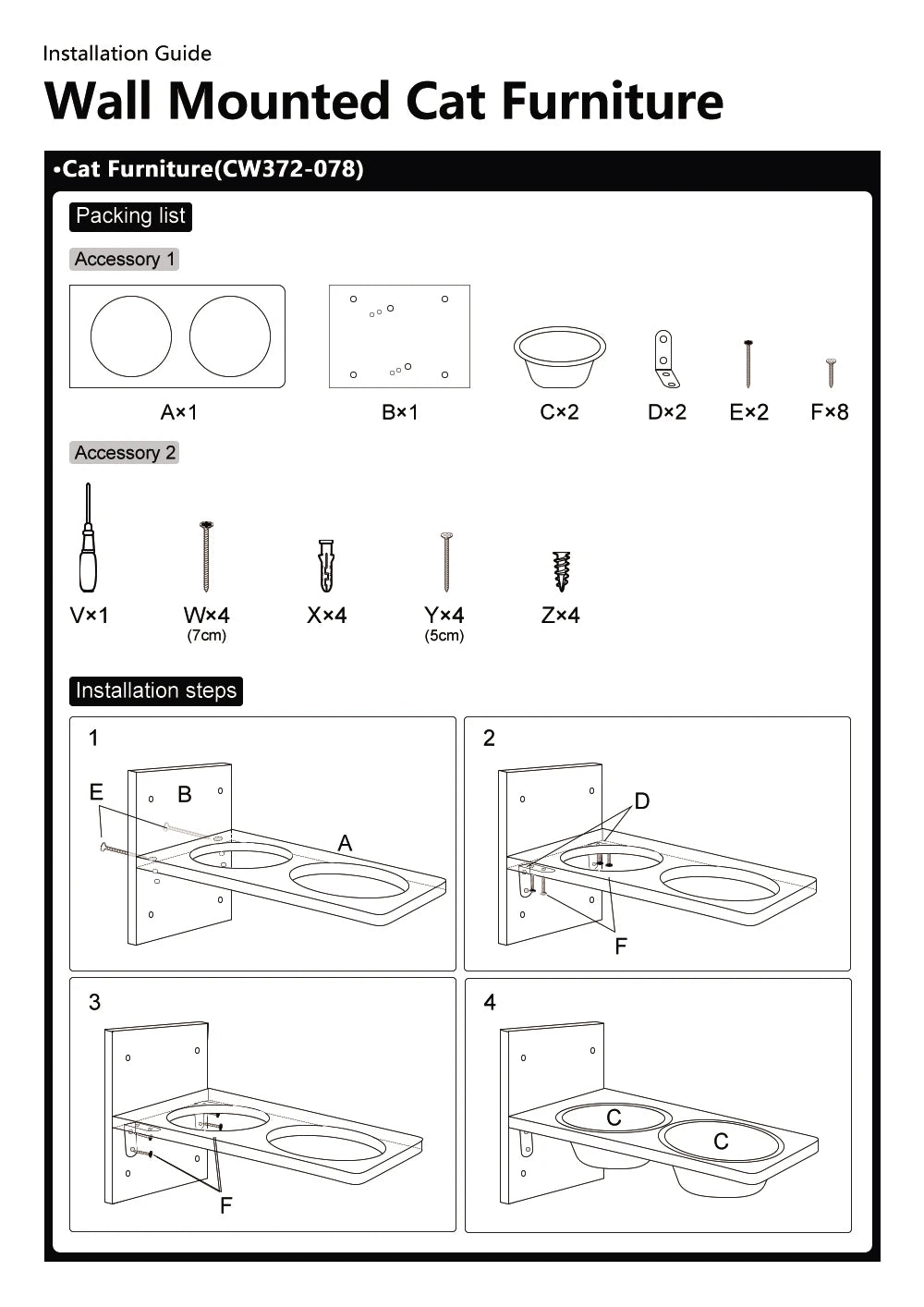 Cat Wall Shelves 15.7" x 9.8", with Removable Feeding Station & 2 Steel Bowls
