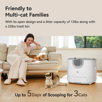Automatic Litter Box 11L, Self-Cleaning Open-Top with Safety Sensors & Quiet 40dB Motor