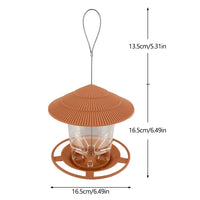 Bird Feeder 6.5", Hanging Seed Dispenser with Weatherproof Roof, Clear Reservoir & Wide Perch Ring