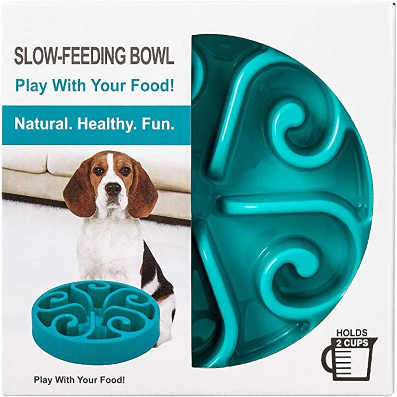 Slow Feeder Dog Bowl, Anti-Gulp Maze with Non-Slip Base, Dishwasher Safe