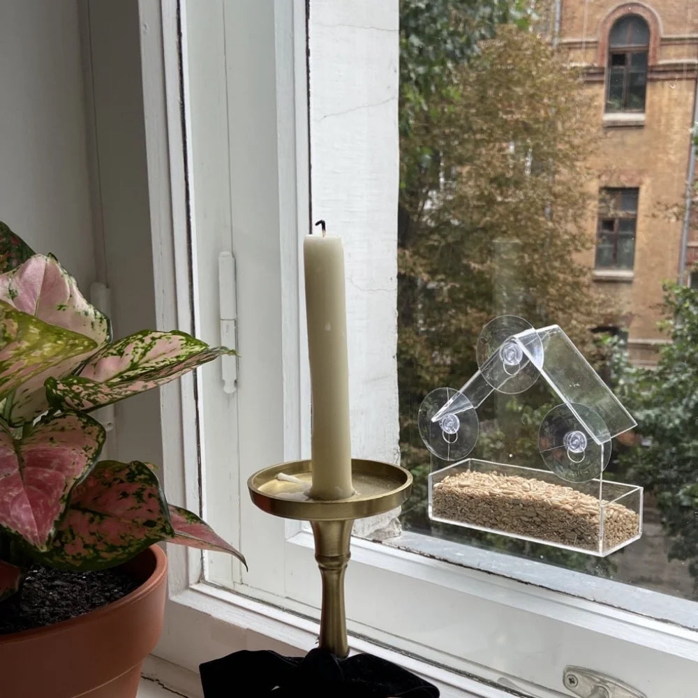 Bird Feeder for Windows 5.9", Clear Acrylic House with 3 Strong Suction Cups
