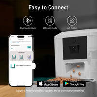 Automatic Cat Feeder 8L with 1080P Camera, Night Vision, Motion Alerts & Dual Bowl Option