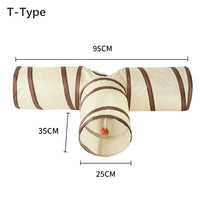 Cat Tunnel 26"–49", Collapsible in 4 Shapes with Peek Holes & Dangling Ball