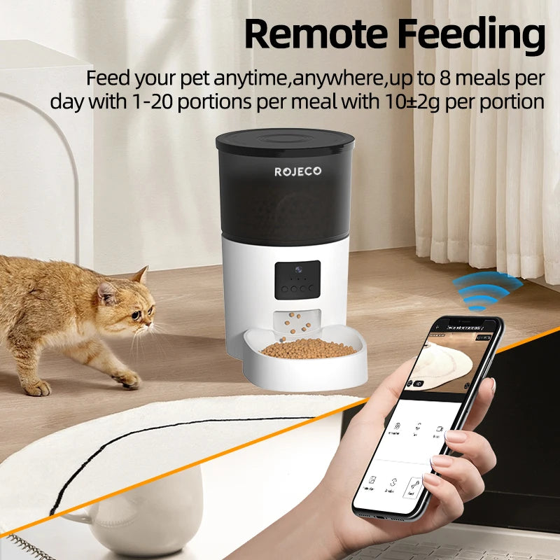 Smart Automatic Pet Feeder Cat Dog Video Recorder Remote Control Cat Dog